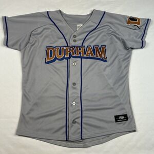 VTG Durham Bulls Button Jersey Baseball Size S USA Made OT Sports Gray Stitched